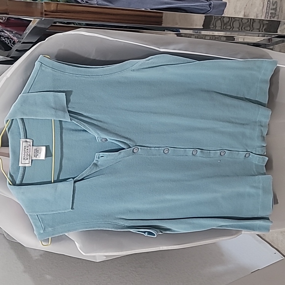 Jennifer Moore cotton knit top. Size Large.